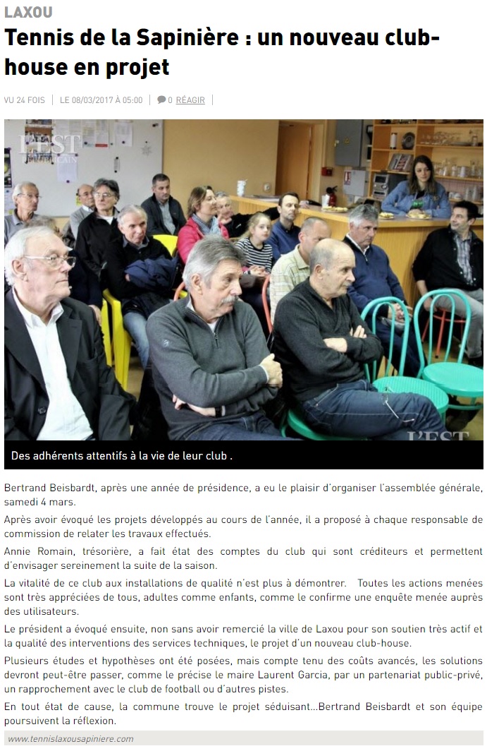 ER 08.03.17 - un nouveau club house en projet