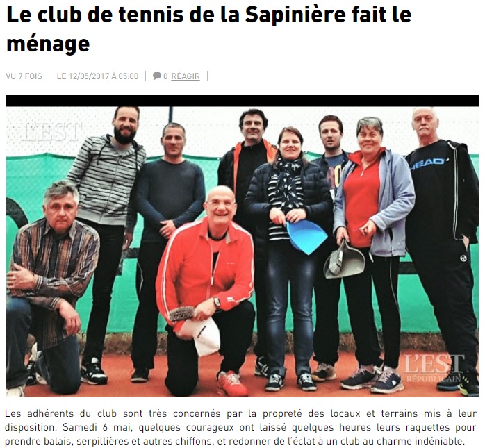 ER 20170512 - Le club de tennis de la sapiniere fait le menage